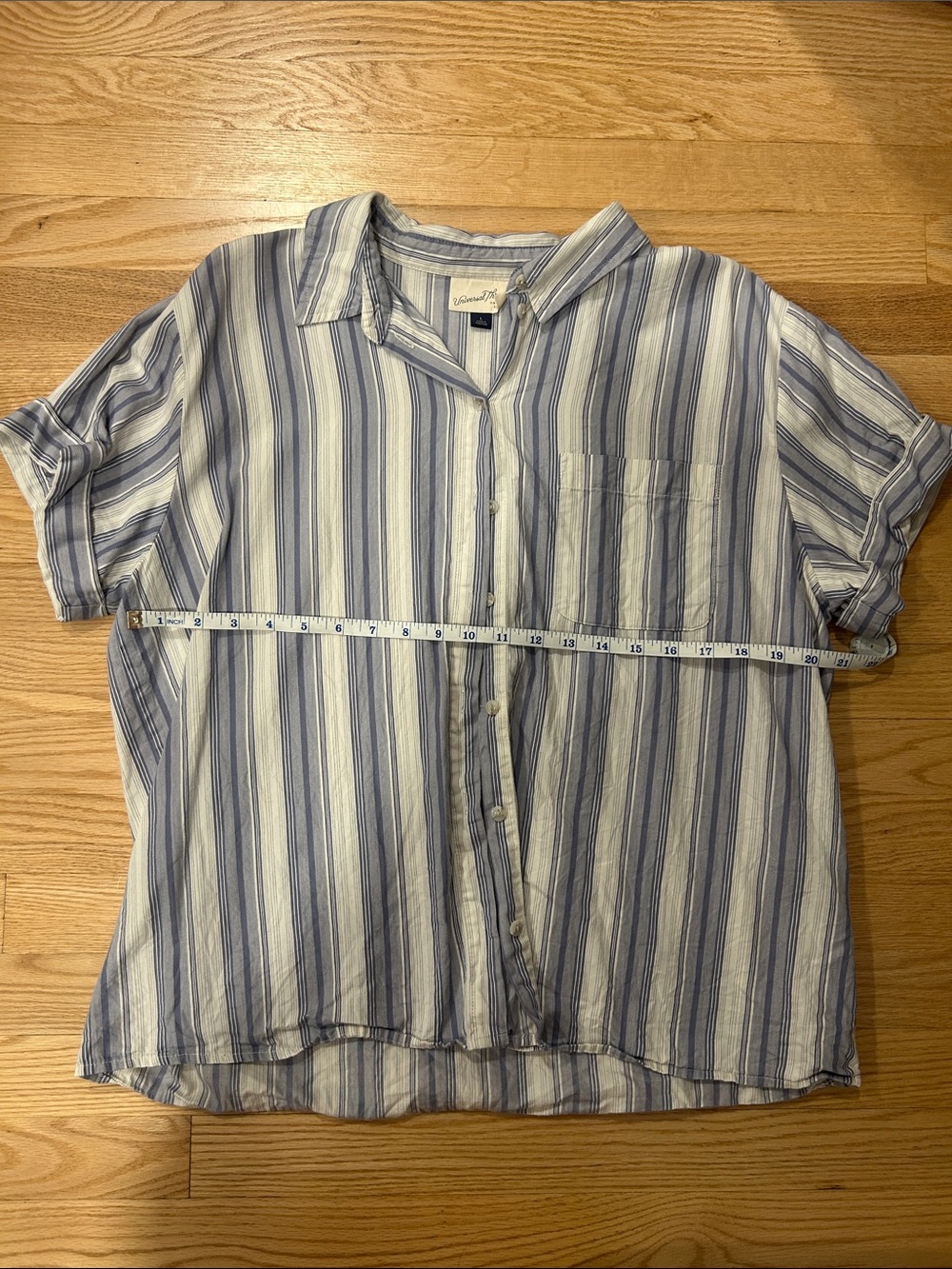 Striped short sleeve button down